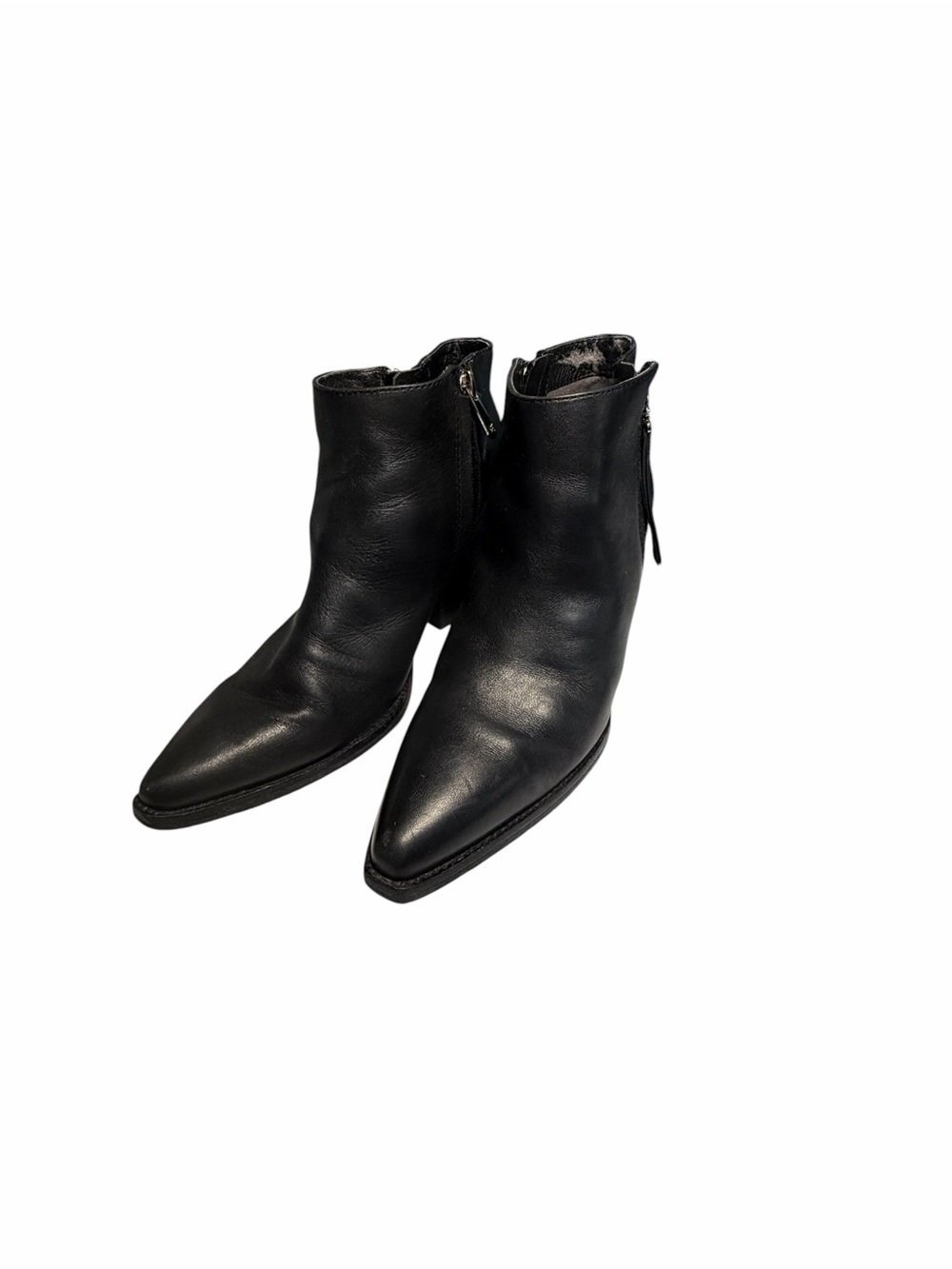 Sam Edelman Black Leather Womens Ankle Boots Snip Toe Sz 9